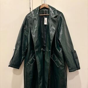 GREEN PATENT LEATHER TOPCOAT - NWT SIZE 20